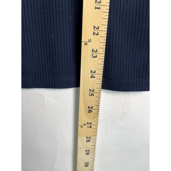 Scotch & Soda Maison Square Neck Ribbed Knit Top Navy Blue Sz L Basic Layer - Picture 2 of 8